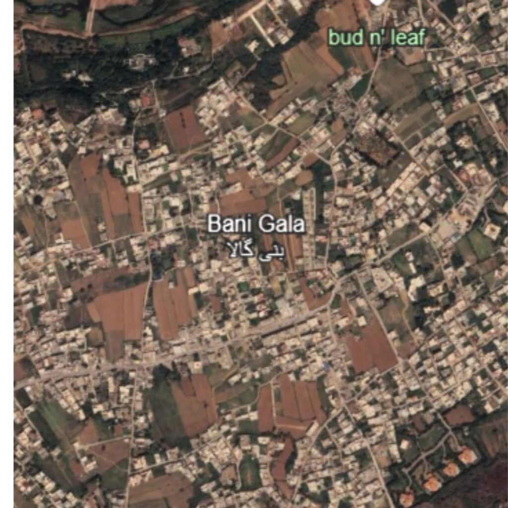 Google earth view of Bani gala islamabad