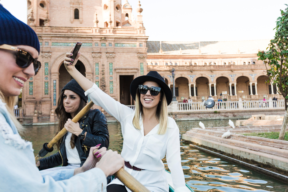 international tourist riding on the boat while exploring lahore pakistan